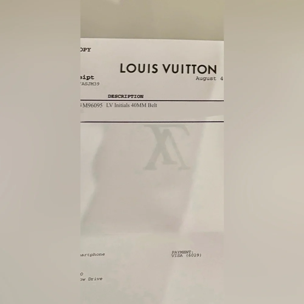 Louis Vuitton Damier Cream/Grey Initiales LV Gold 40mm Belt - Picture 3 of 14